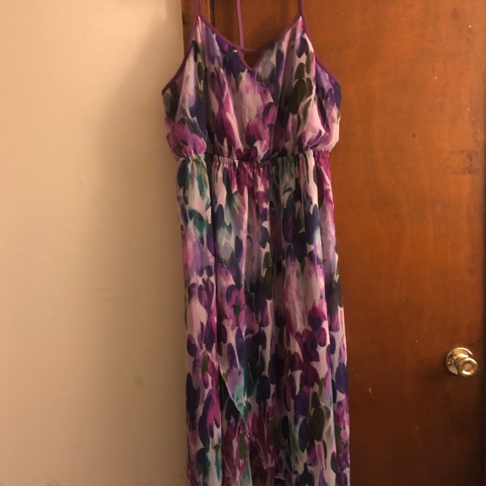 Purple Watercolor print dress